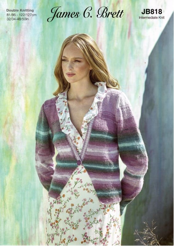 Cottontail Crafts Knitting Pattern JB818 Ladies Cardigan in James C